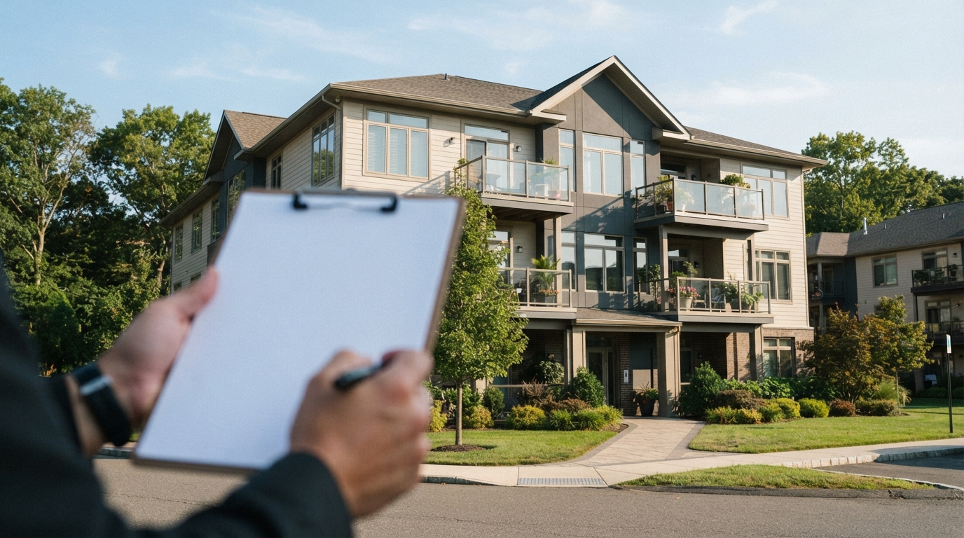 Condo owner reviewing loss assessment policy documents in Plainview