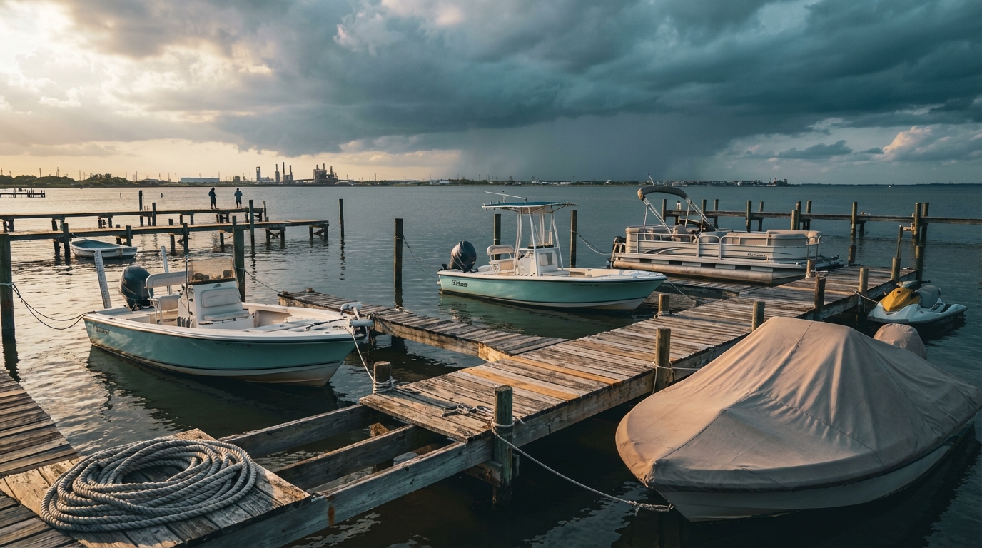 Bacliff TX boat insurance cost factors like storage, storm deductibles, and Galveston Bay navigation limits