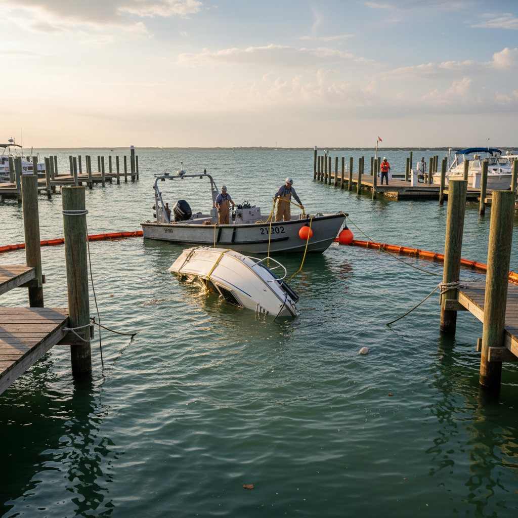 Boat insurance guidance for wreckage removal in Clear Lake Shores, Texas