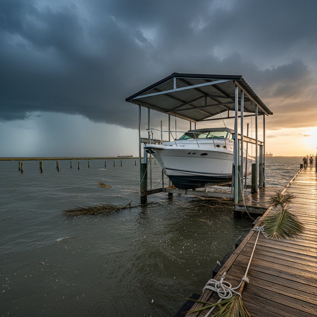 Friendswood, TX boat owner documenting Comprehensive & Collision damage for an insurance claim