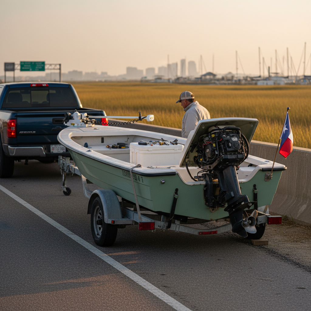 Boat engine repair scenario illustrating mechanical breakdown coverage in Friendswood, TX