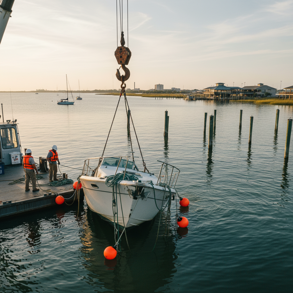 Boat salvage and wreckage removal insurance scenario in Friendswood, TX waterways