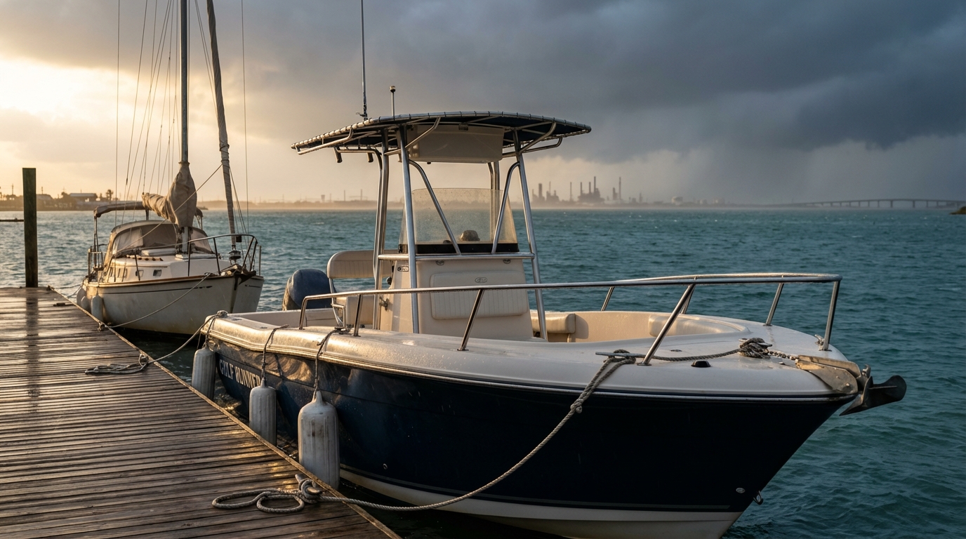 Boat hull coverage claim documentation in La Marque, TX with photos and repair estimate