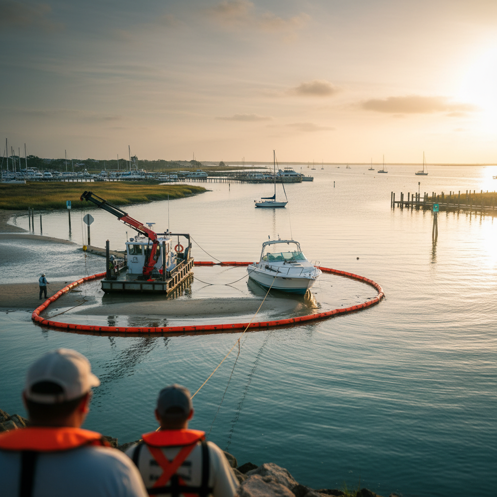 Boat salvage and wreckage removal process in League City, TX waterways