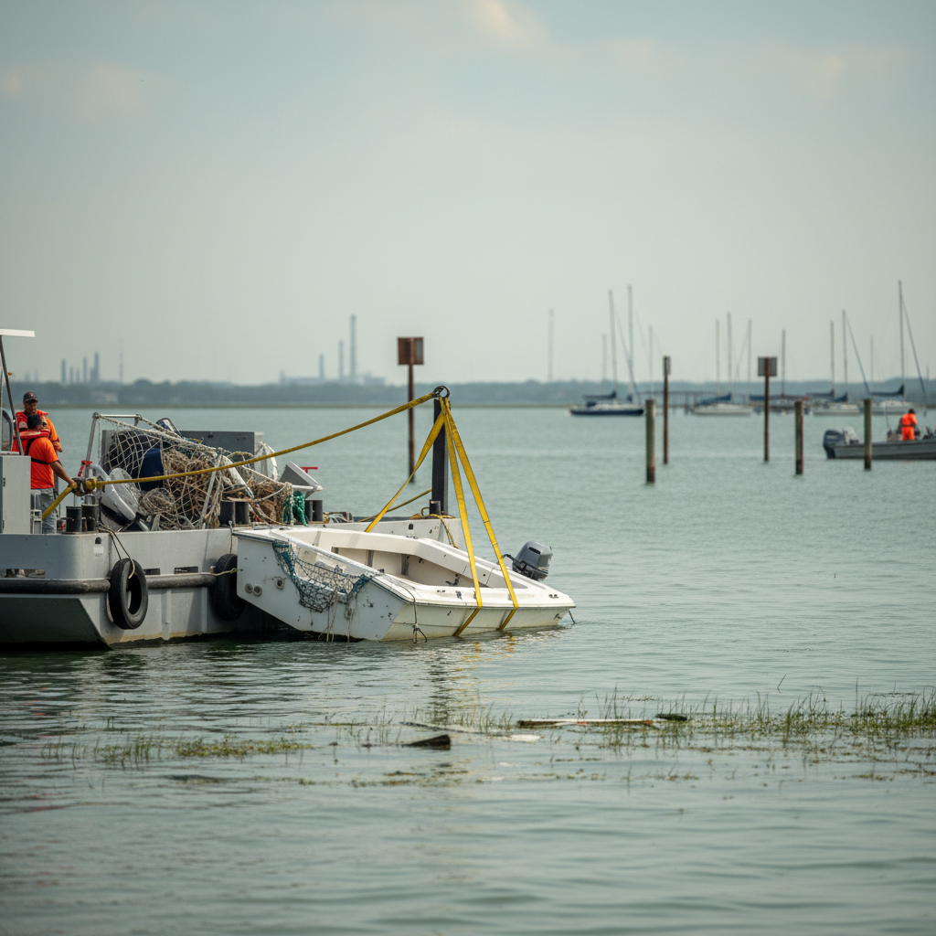 League City boat owners reviewing wreckage removal insurance limits and deductibles