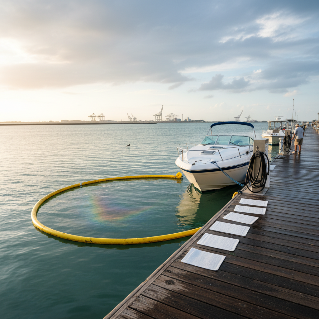 Fuel spill cleanup scenario illustrating Pollution Liability coverage for Santa Fe, TX boaters