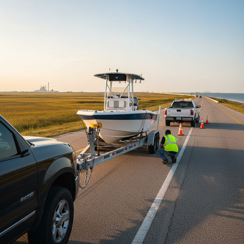 On-water towing assistance coverage for Santa Fe, TX boaters heading to Galveston Bay