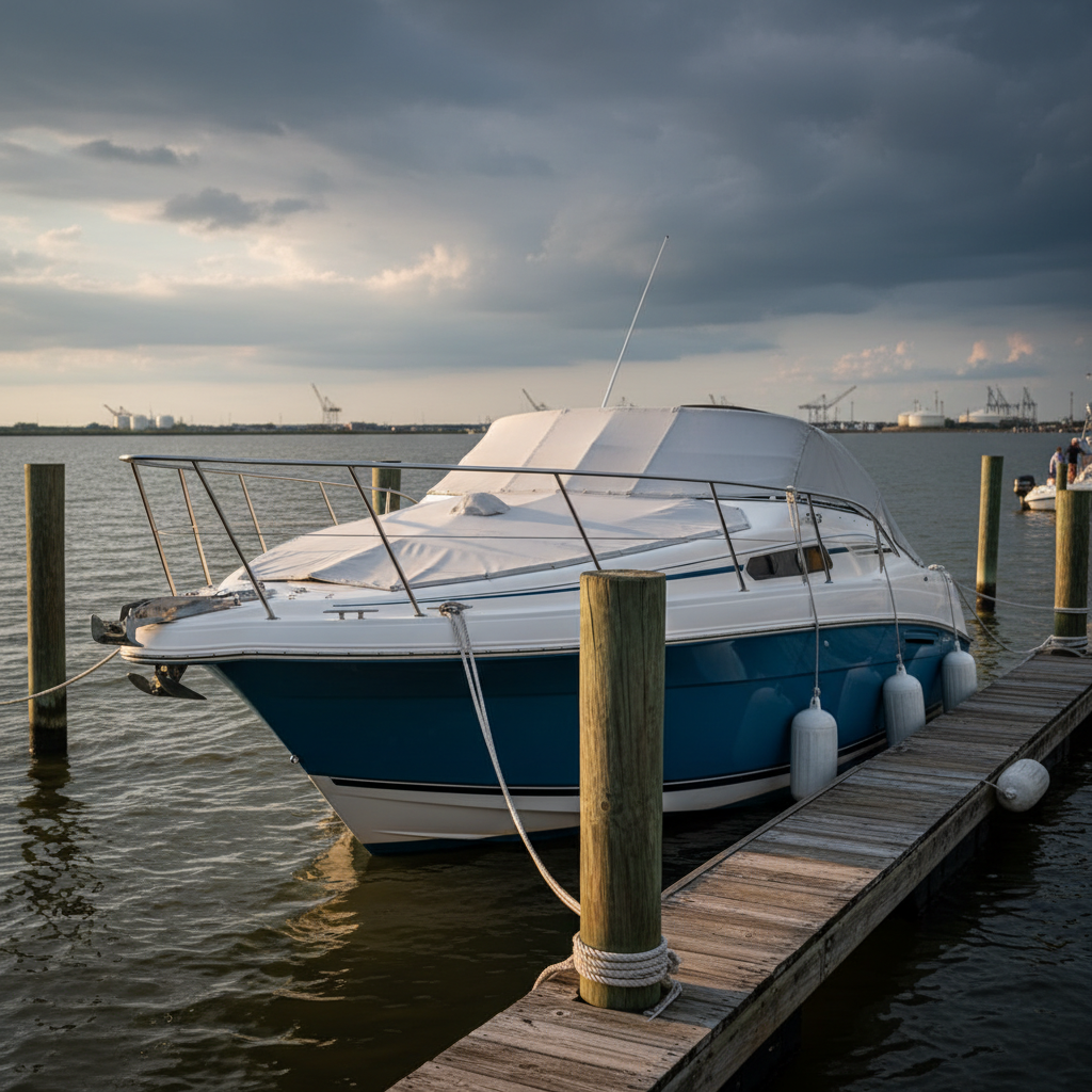 Hull Coverage protection for boats docked in Seabrook, TX near Clear Lake marinas
