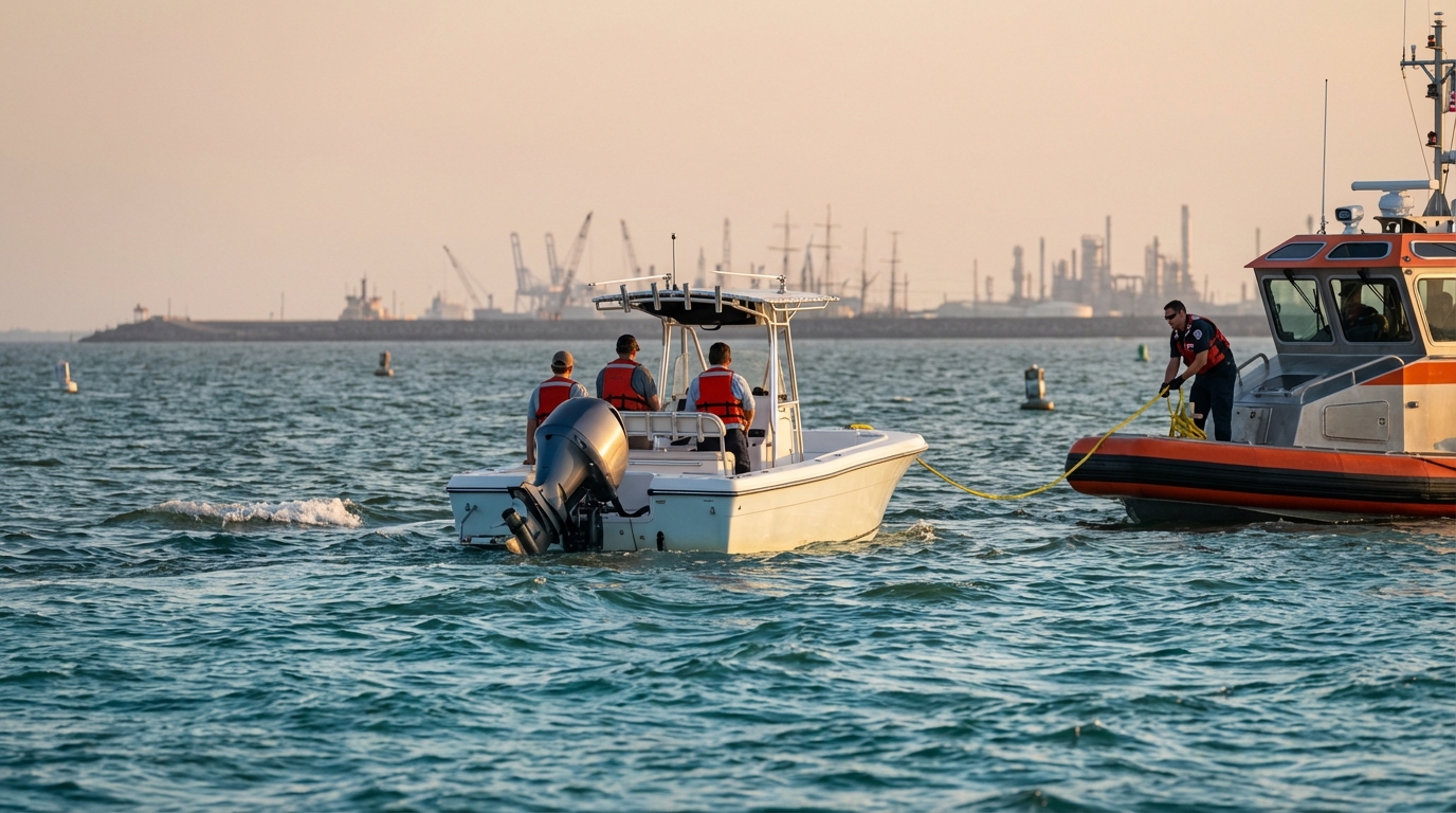 Boat towing assistance dispatch and claims help in Texas City, Texas