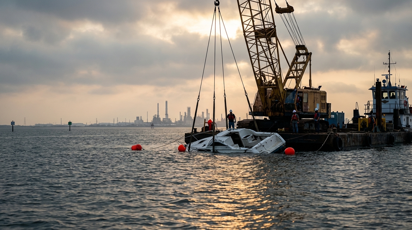 Wreckage removal coverage support for a damaged boat in Texas City, TX