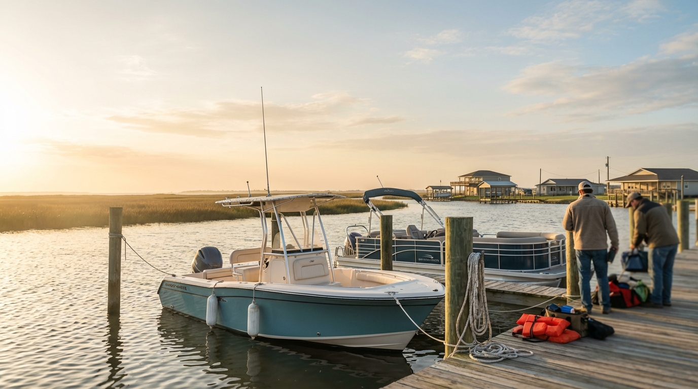 Boat insurance in Dickinson TX for bay boats and pontoons near Dickinson Bayou