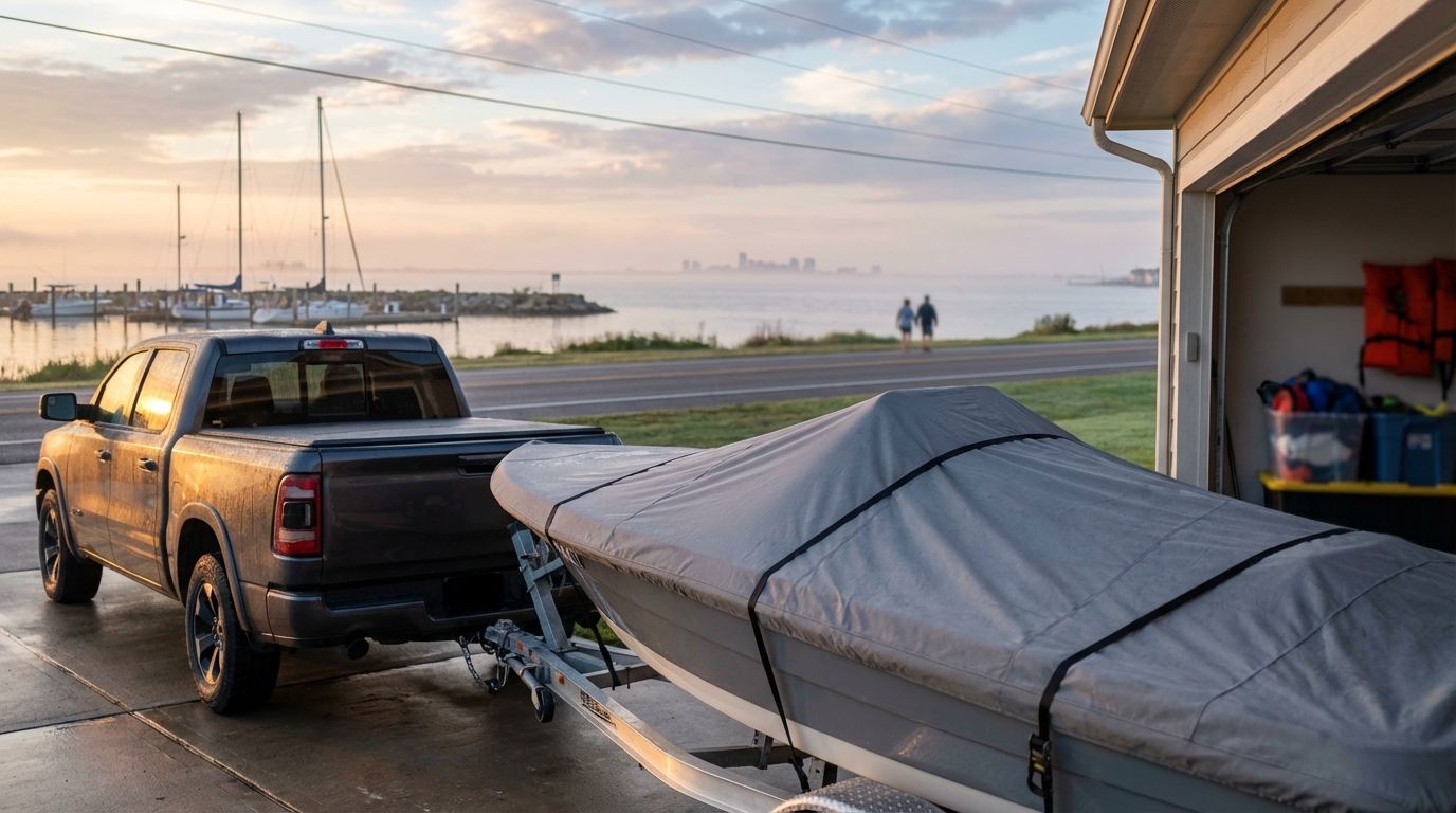 Boat insurance in Santa Fe, TX for trailered boats headed to Galveston Bay and Clear Lake