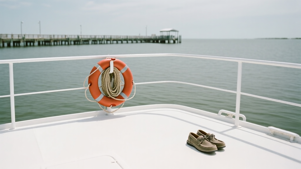 A boater helping an injured friend on a boat deck near the Galveston Seawall.