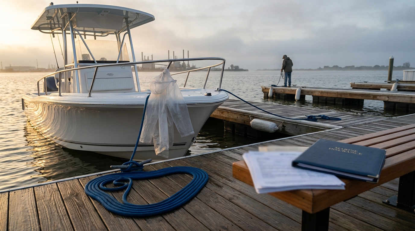 Boat insurance coverage comparison showing agreed value versus actual cash value for a new boat in Galveston