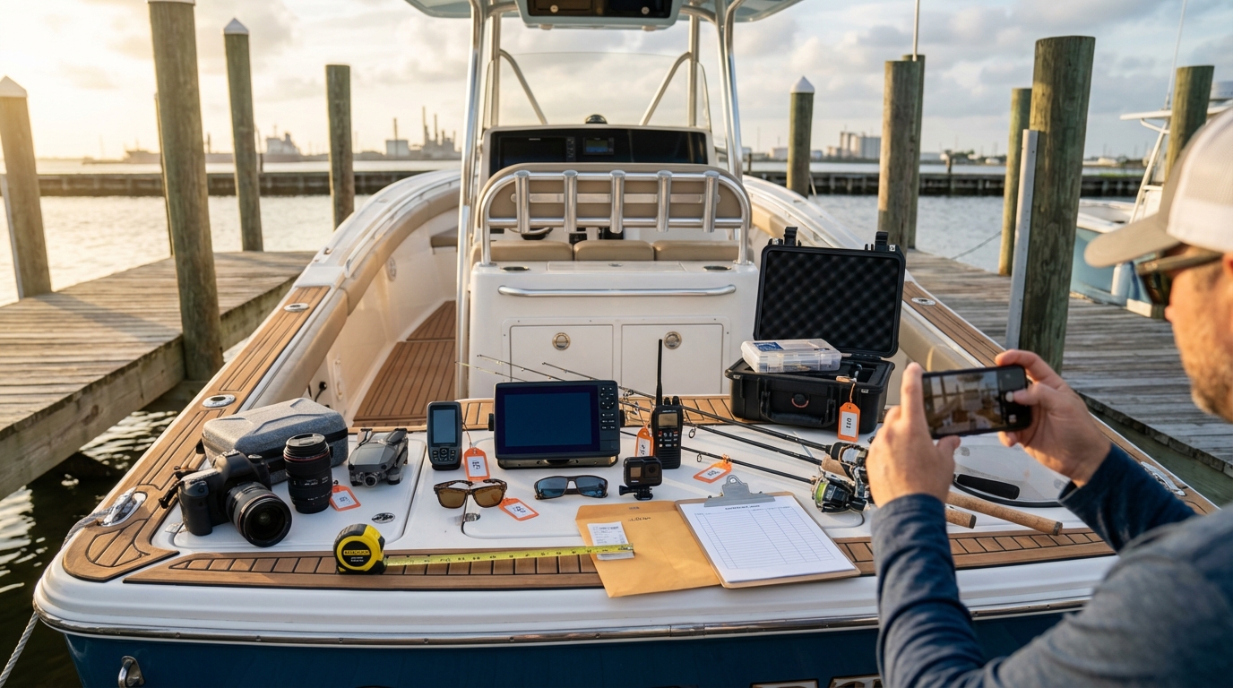 Cloud backup folder for boat gear photos receipts and appraisals for Galveston boat insurance claims