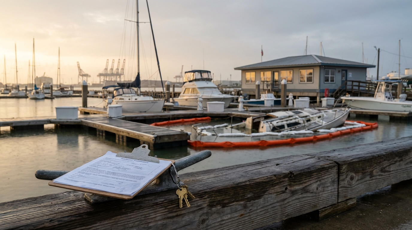 Boat insurance declarations page checklist for Galveston slip holders