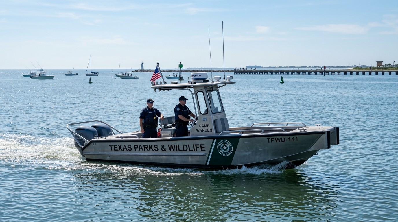 Significant hull damage on a boat caused by a collision on the water in Galveston
