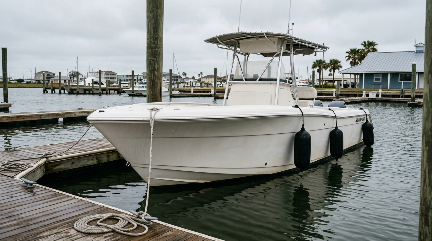 Galveston boaters discussing insurance options with an agent