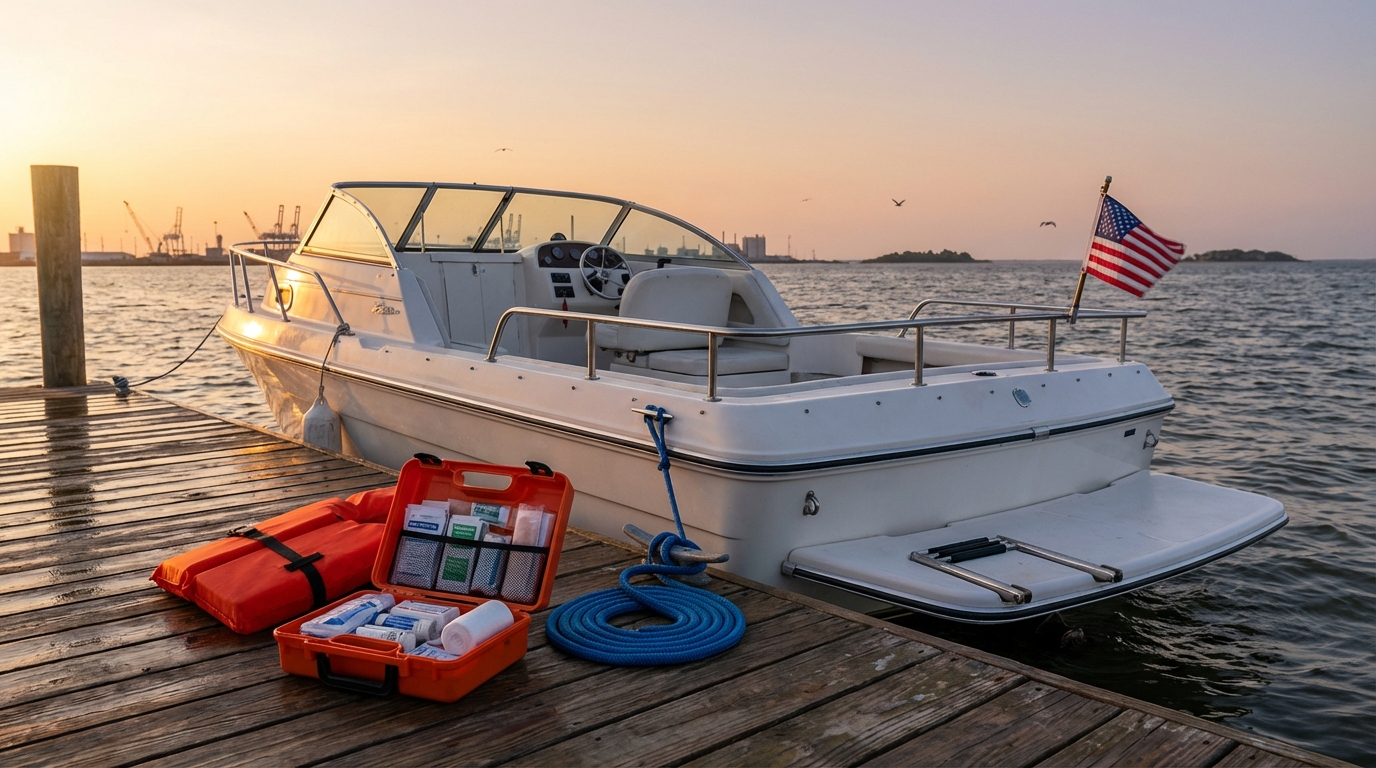 Boat insurance MedPay coverage example for passenger injury in Galveston TX marina