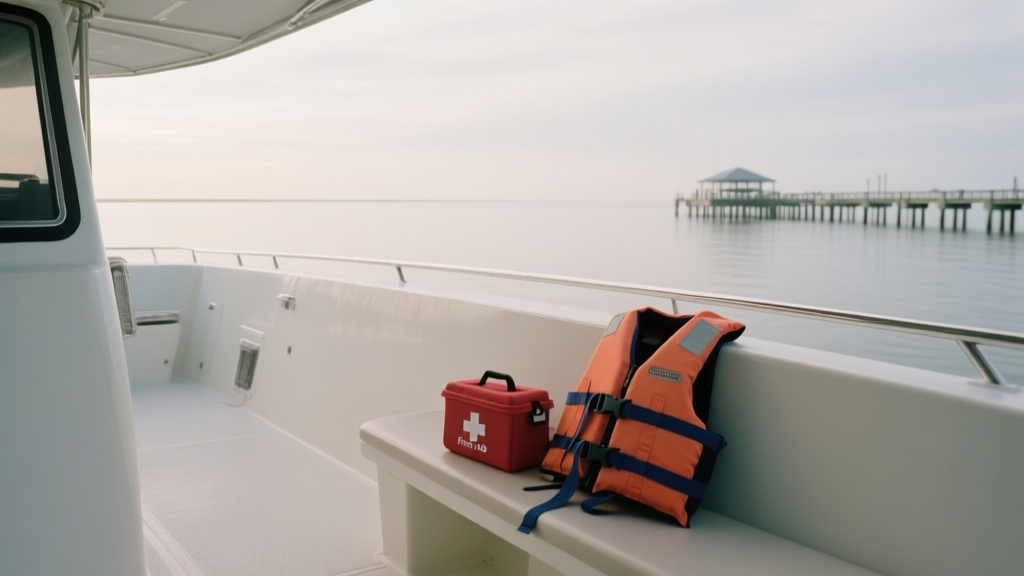 A group of friends enjoying a sunny day on a boat anchored at a Galveston sandbar, illustrating the need for passenger medical coverage.