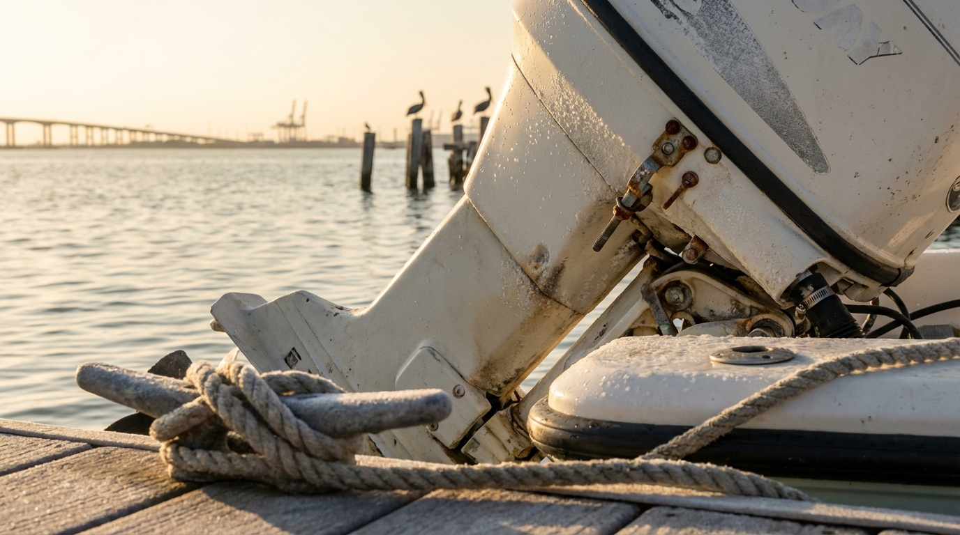 Sacrificial anodes and corrosion prevention maintenance on a boat in Galveston TX