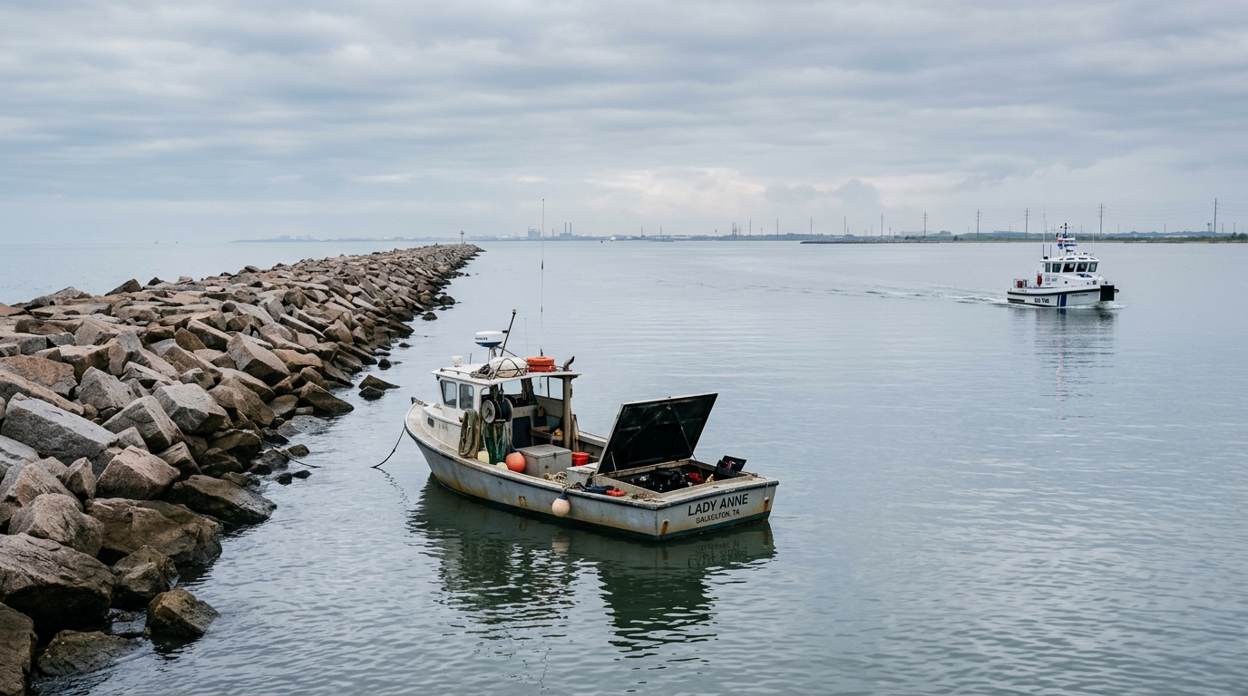 A happy family safely back at the dock in Galveston after a boat tow