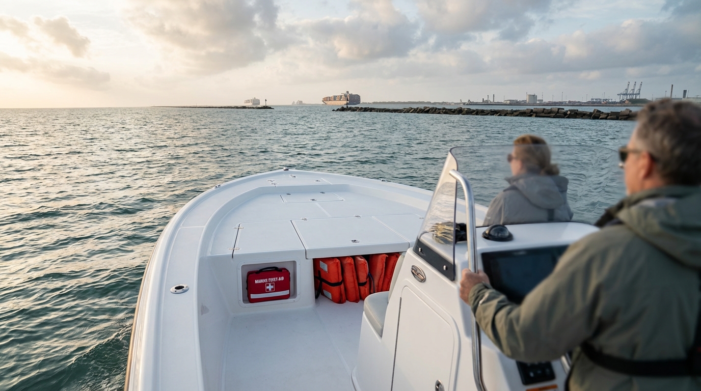 Boat insurance MedPay claims process in Galveston, TX with medical bills and accident details for passenger injury